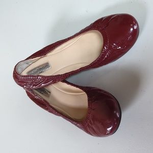 Halogen, burgundy/ maroon patent leather ballet flats. 9